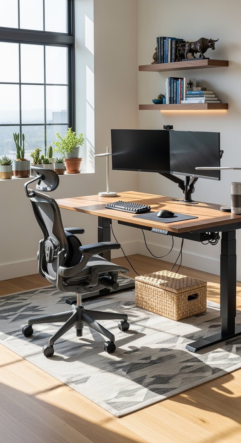 Ergonomic trading chair setup