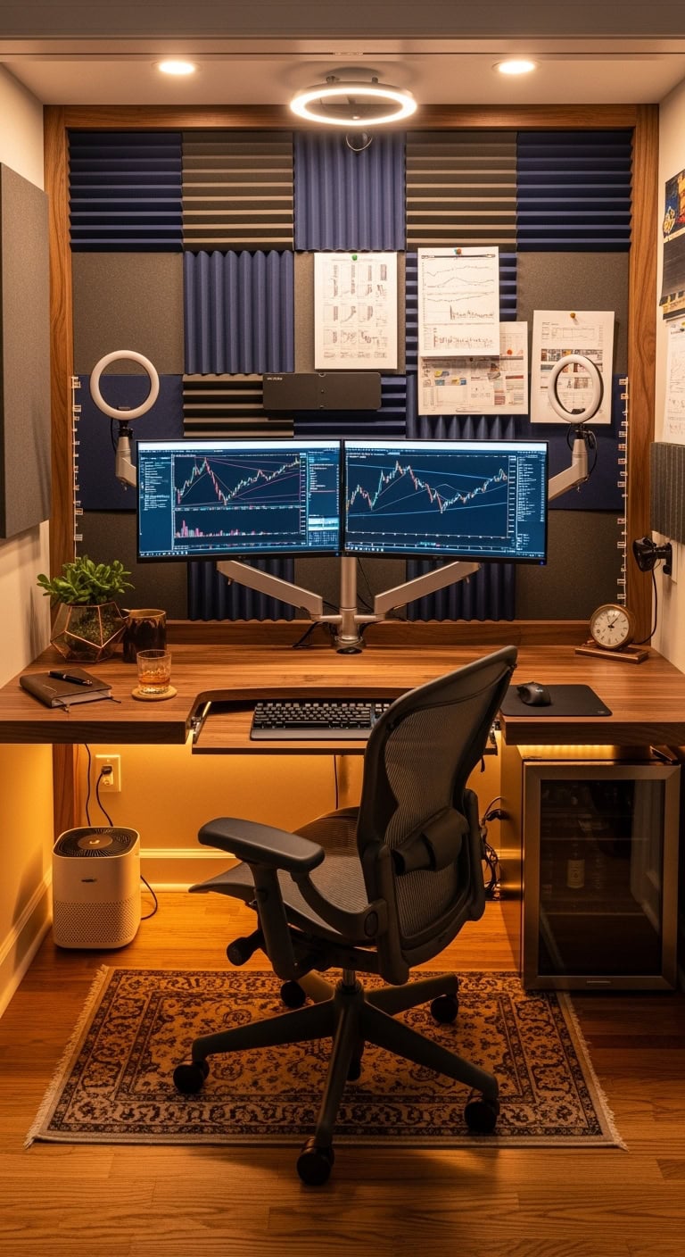 Compact professional trading nook