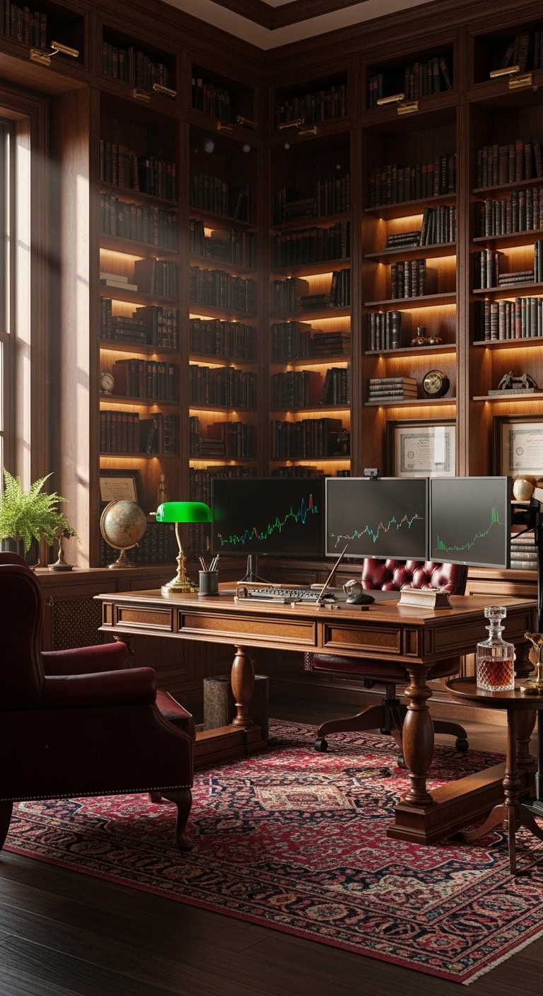 Sophisticated vintage trading den
