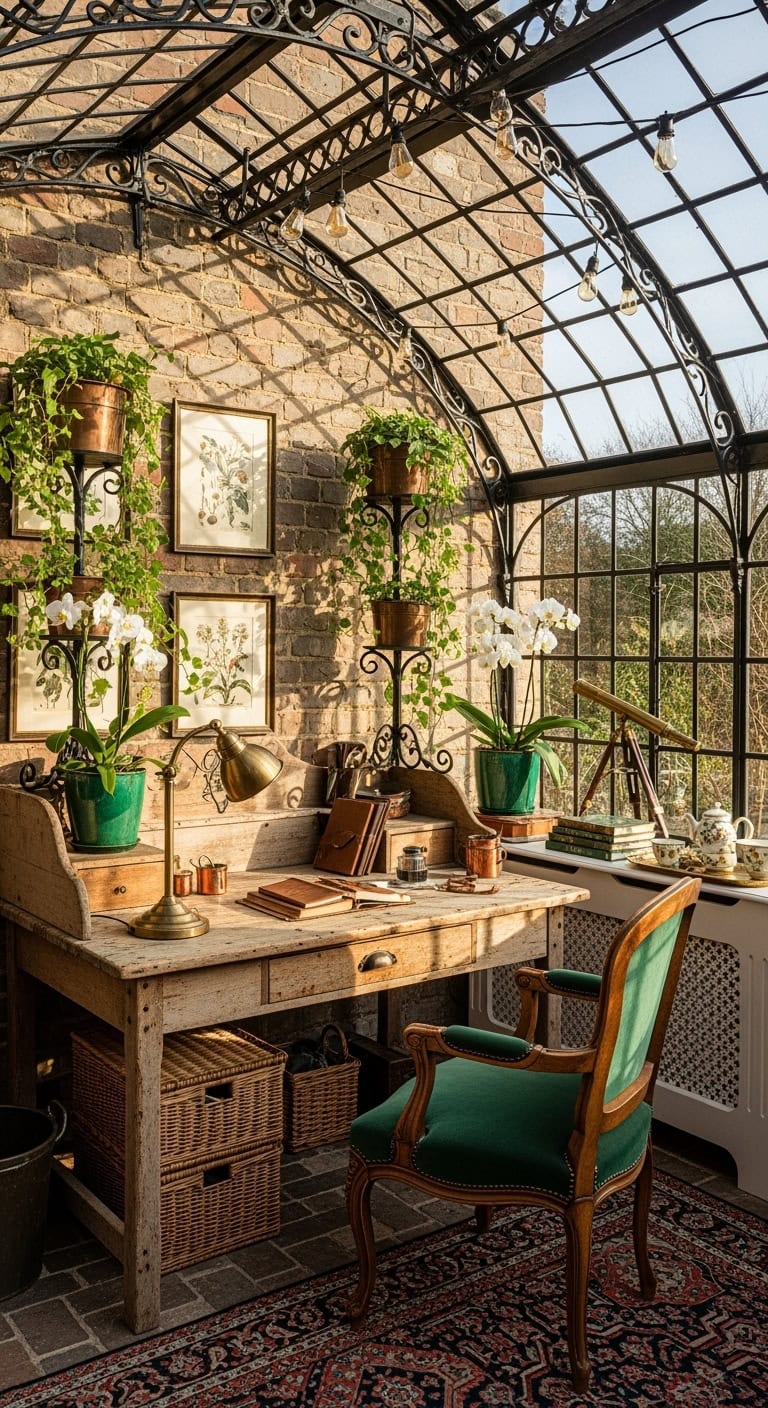 elegant victorian greenhouse office