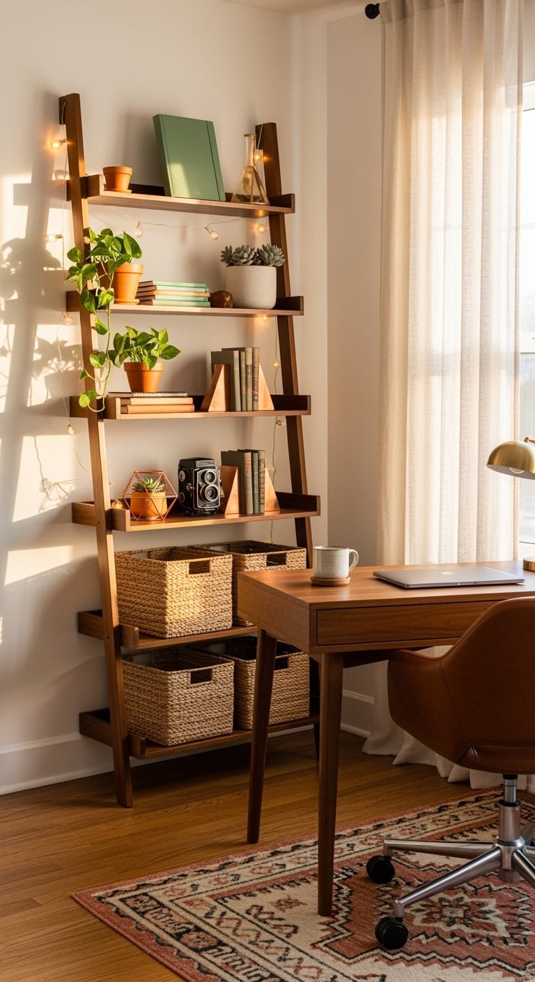 vertical versatile visually appealing ladder storage