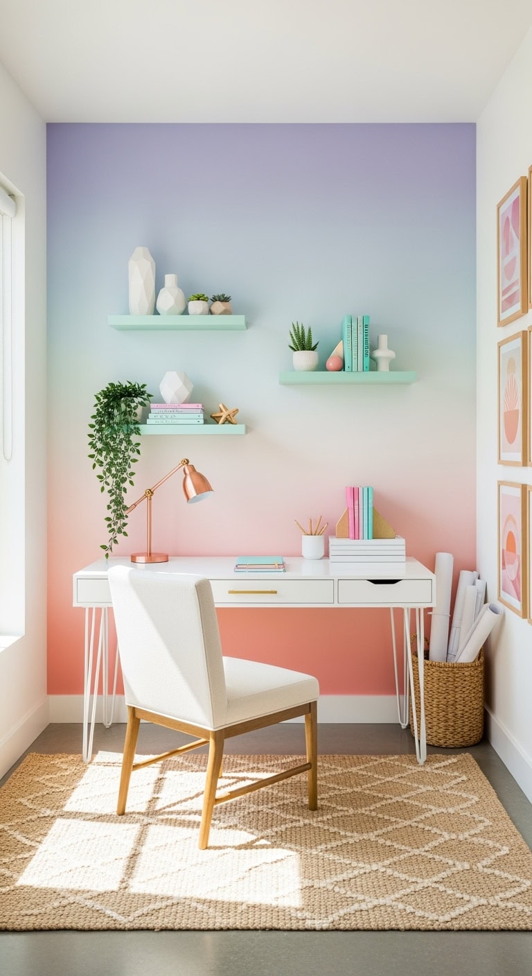 dreamy pastel gradient creative workspace