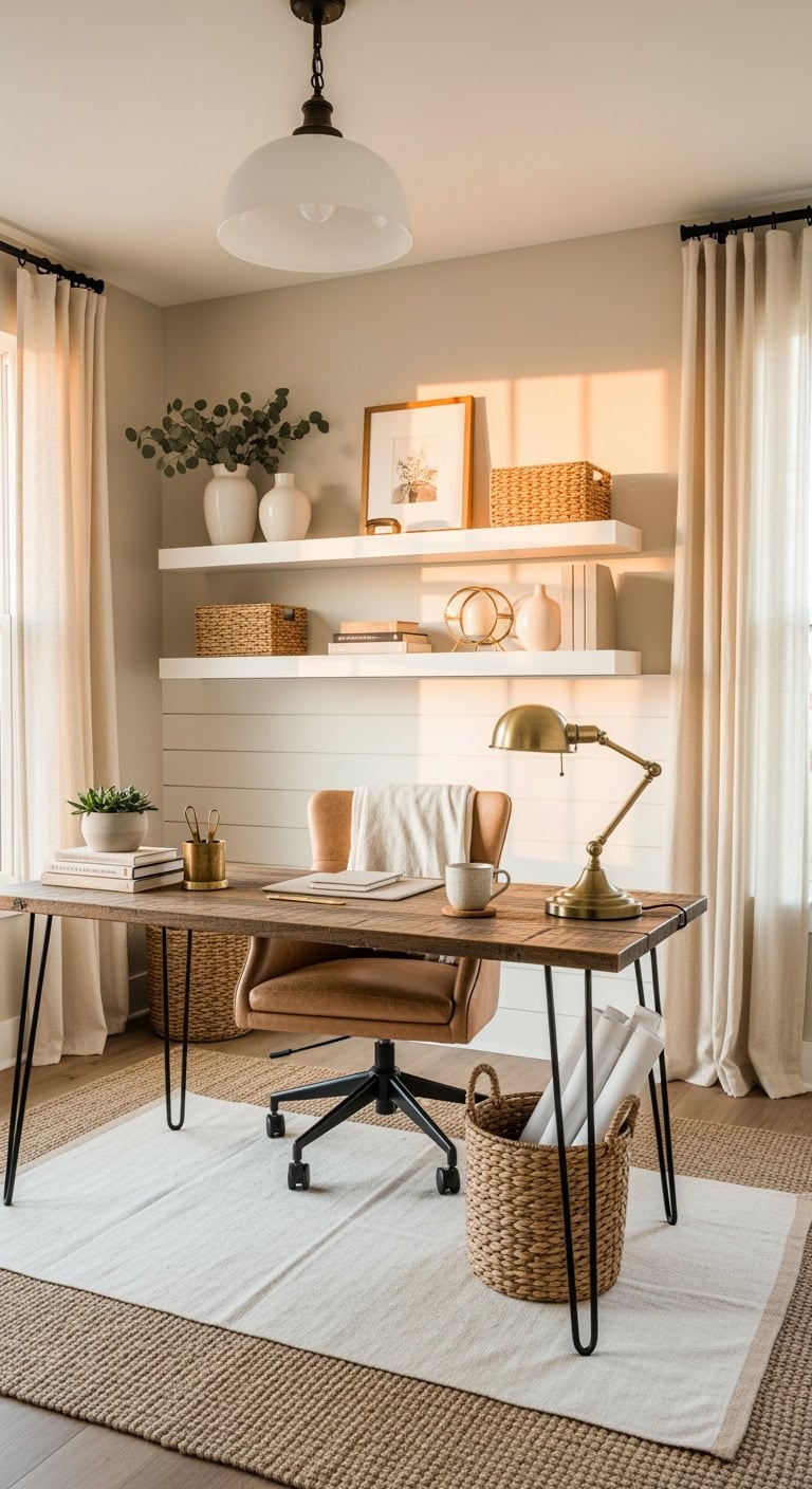 Modern farmhouse cream office