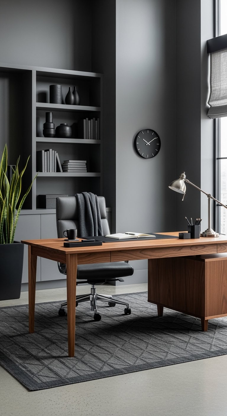 Charcoal monochrome office
