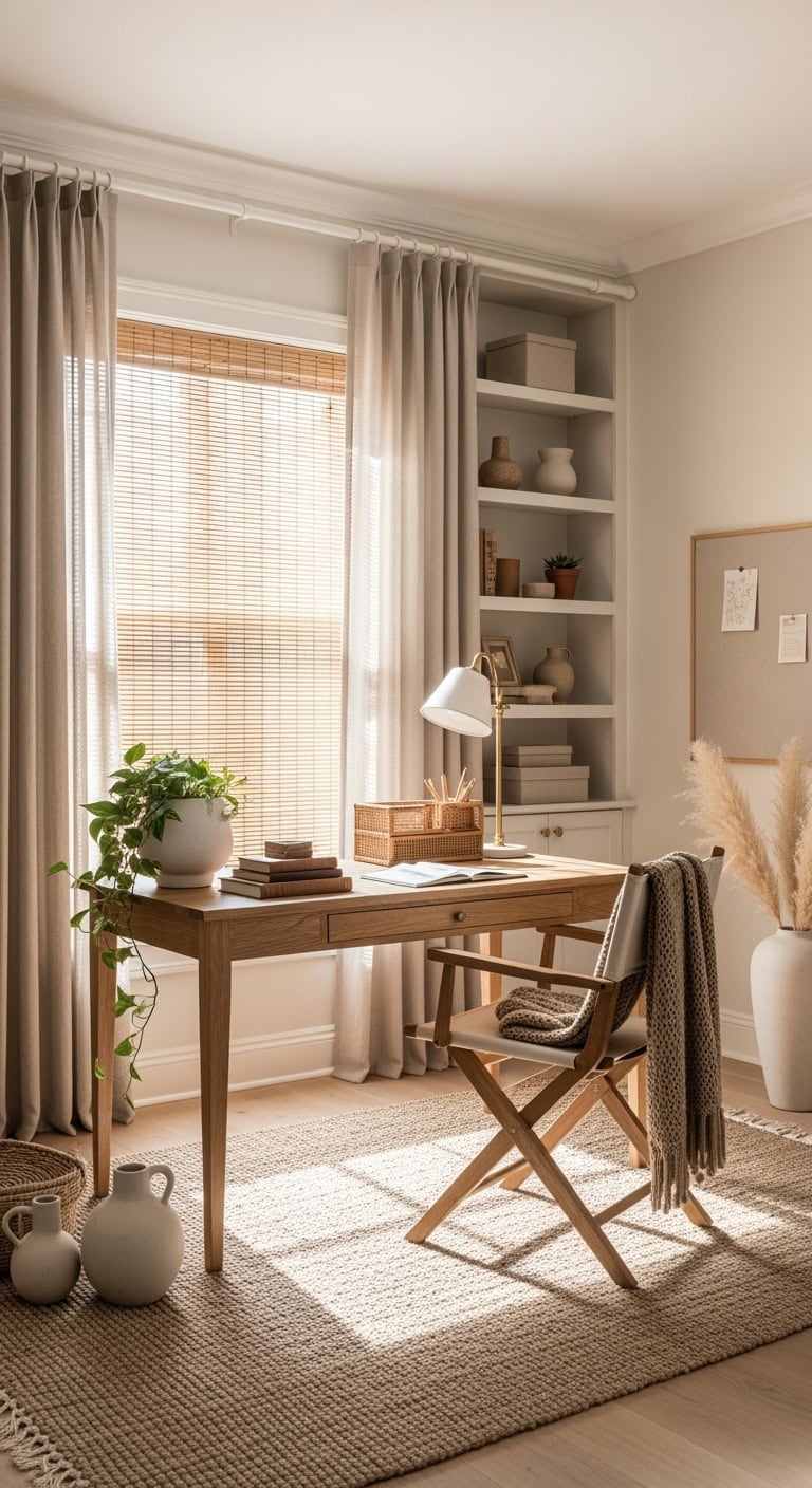 Natural linen curtains