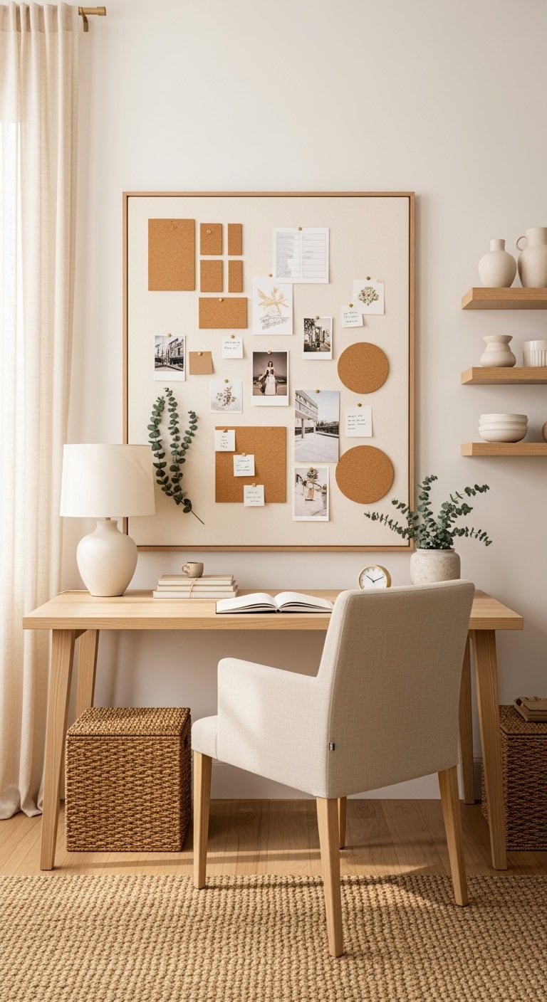 Ivory cork board office