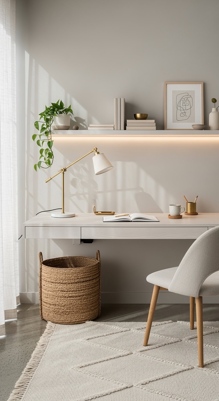 Alabaster floating desk