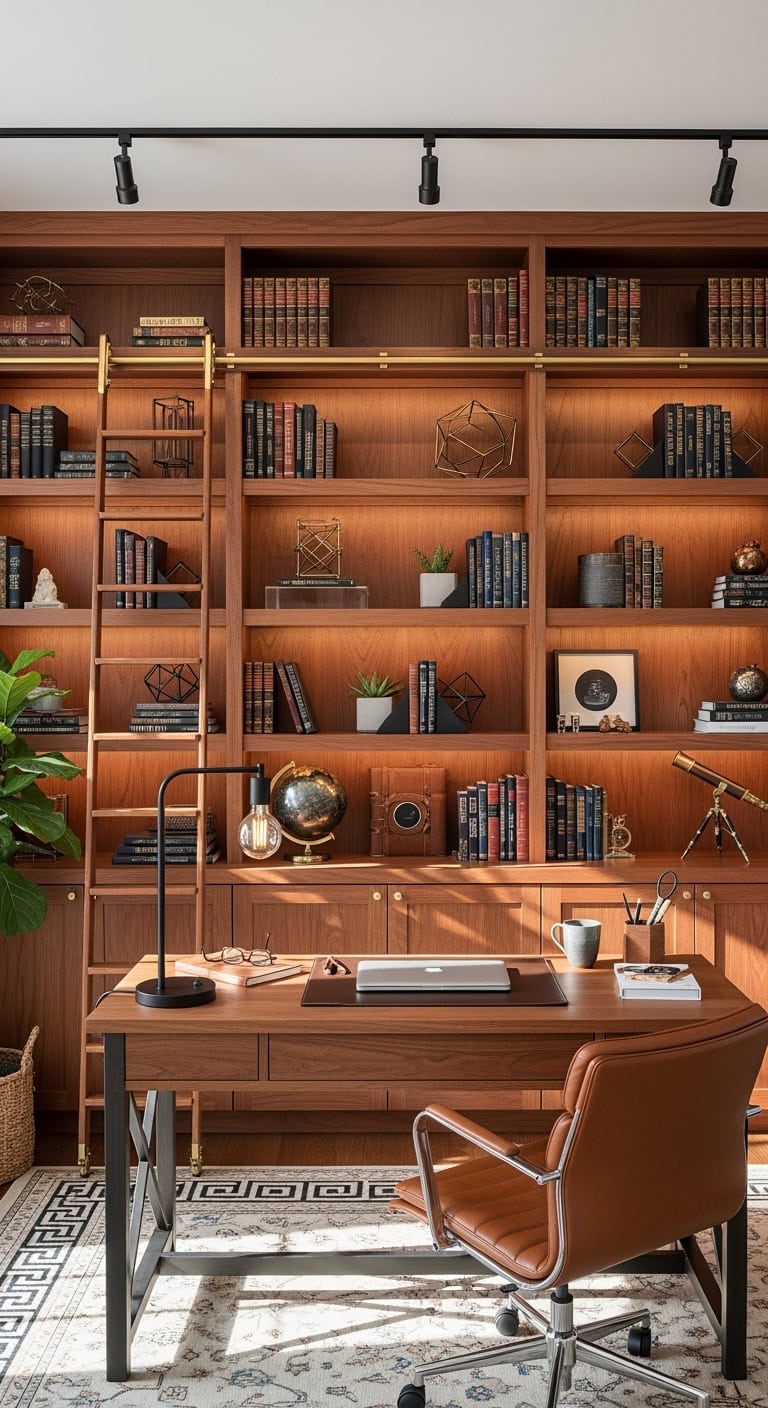 Elegant fusion of old and new shelving