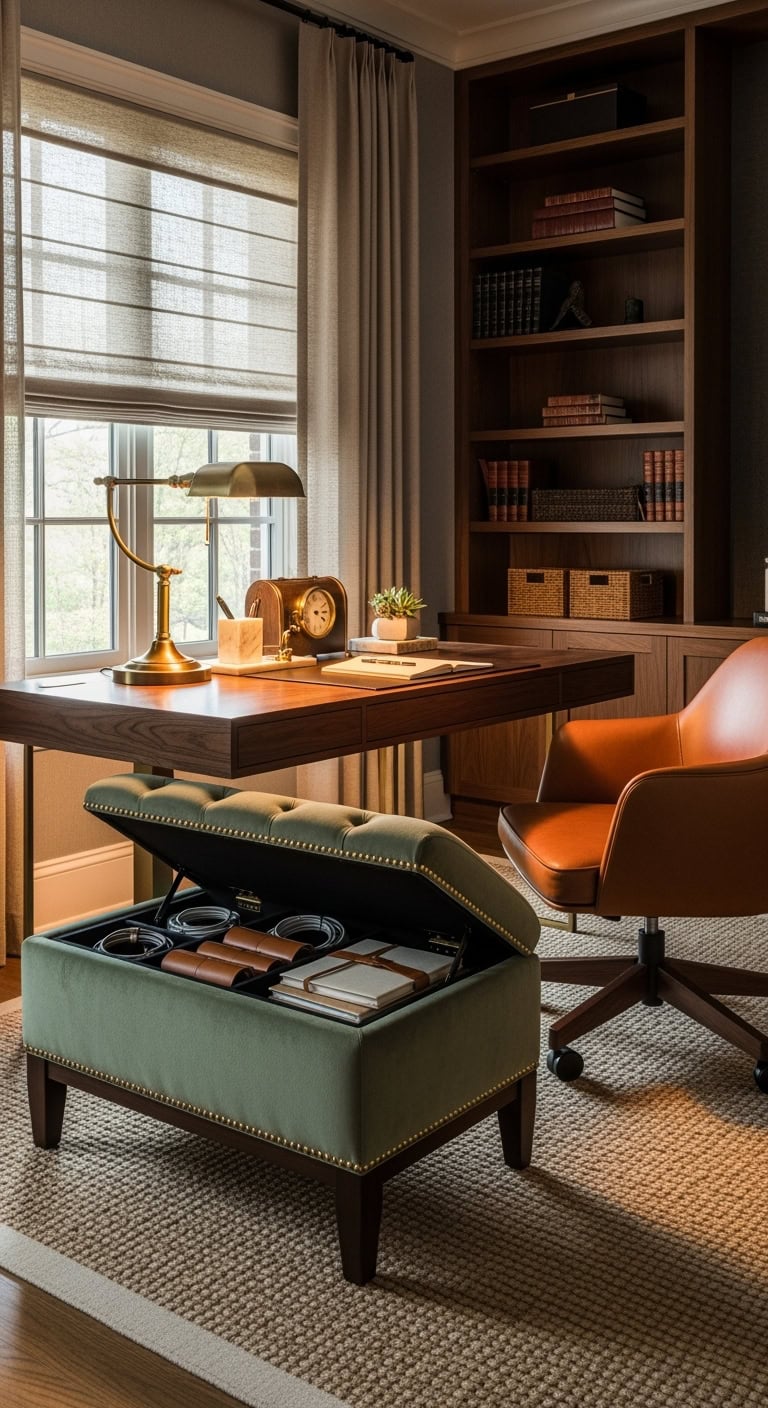 Textured and ergonomic ottoman storage