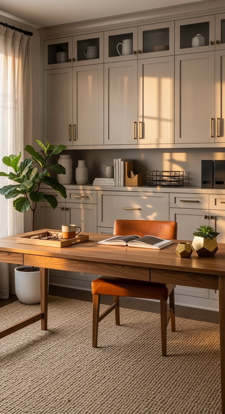 Harmonious two-tone cabinet hardware