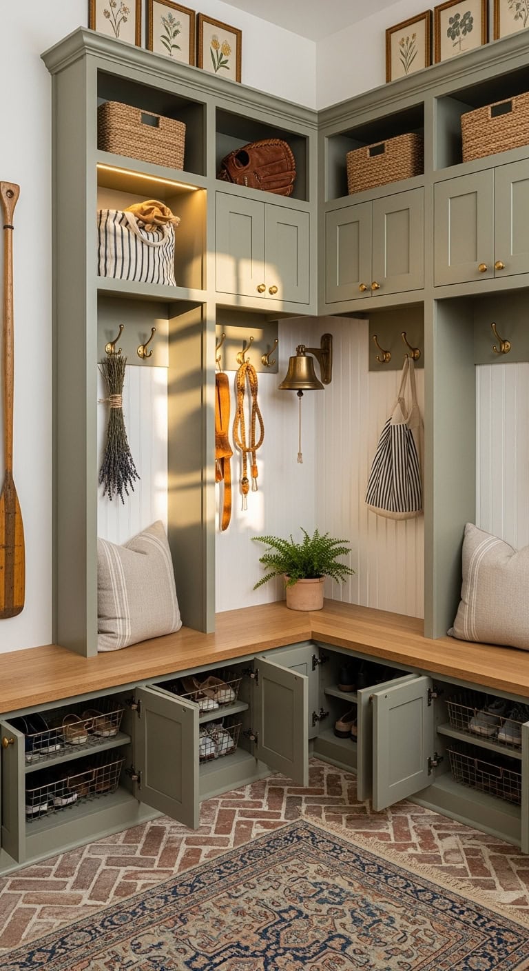 built-in mudroom cabinet lockers