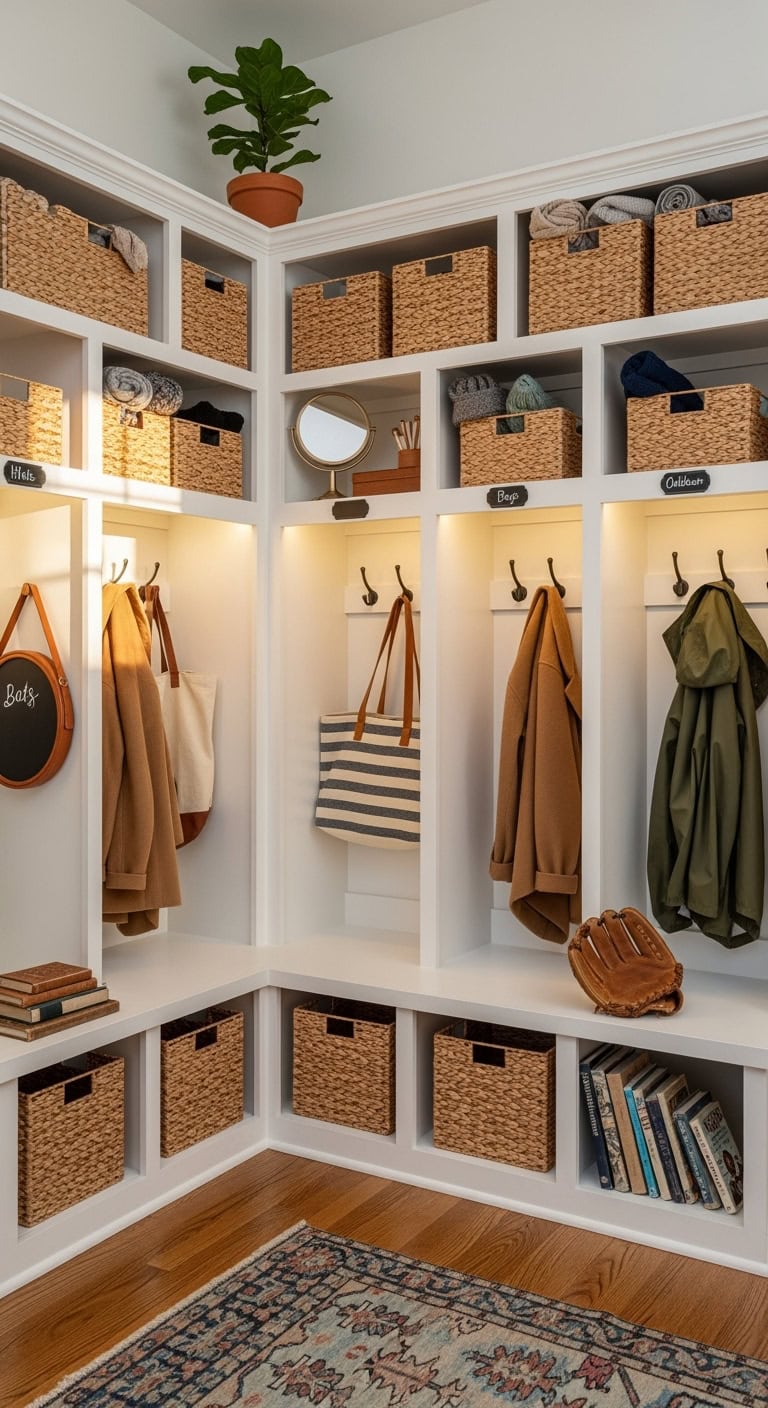 open cubby mudroom lockers