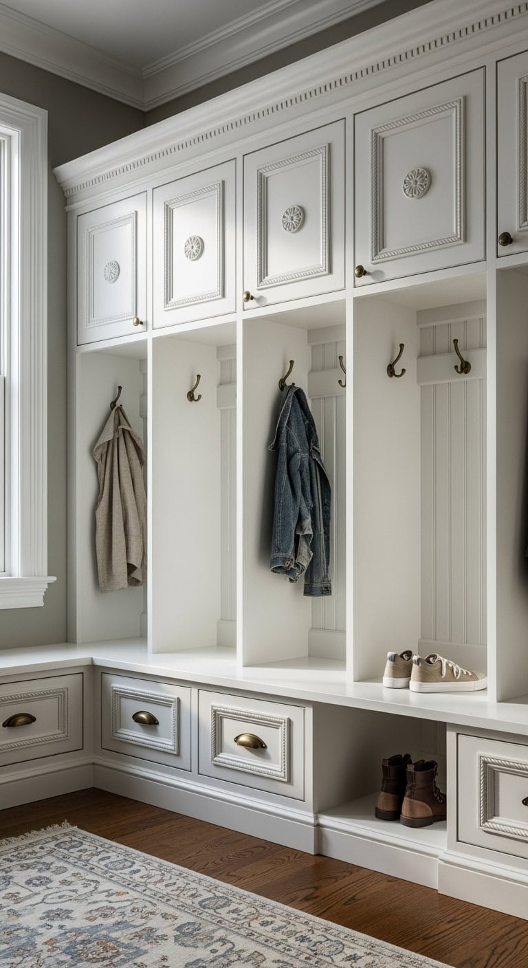 french provincial style mudroom lockers