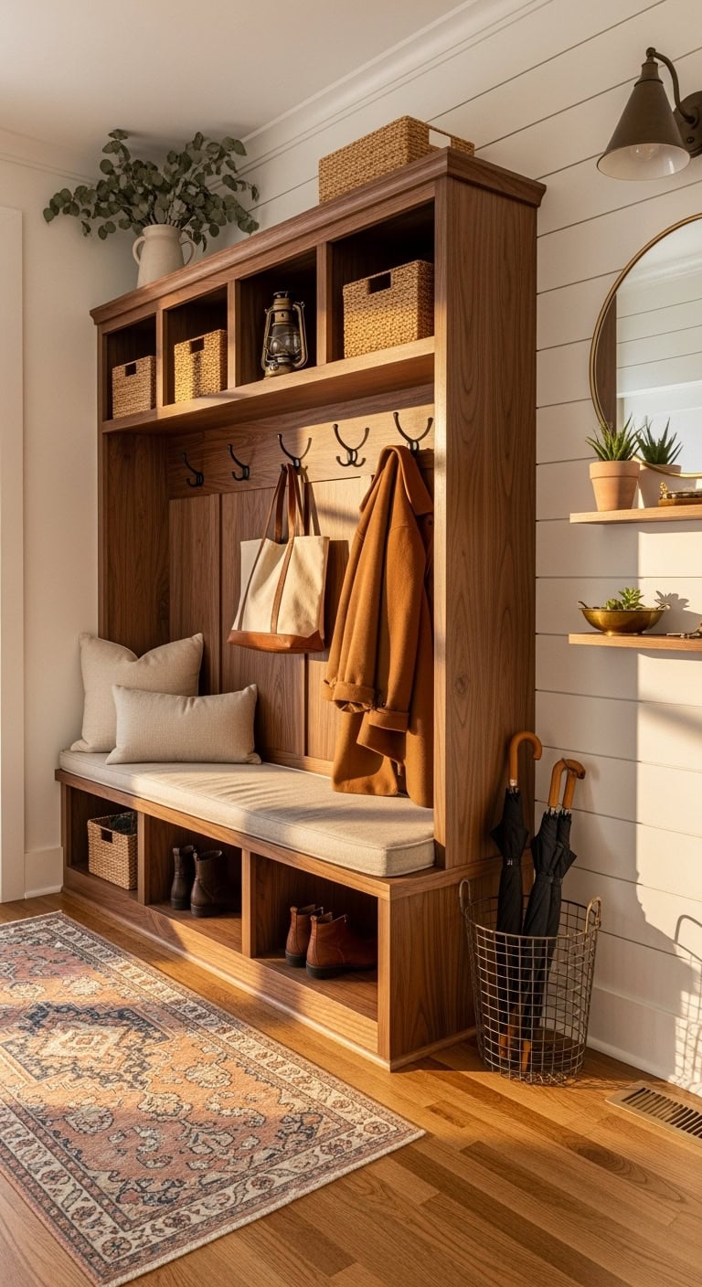 modern farmhouse hall tree lockers