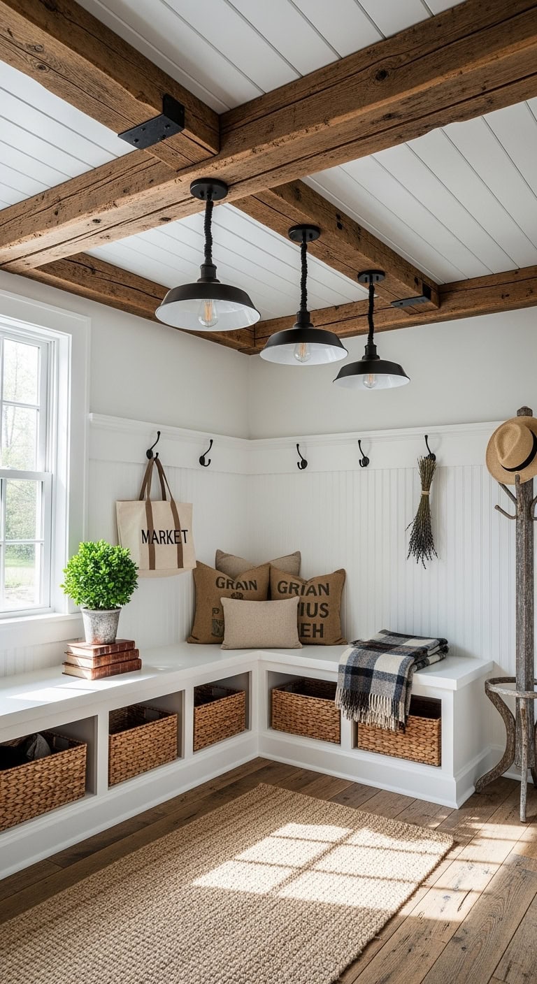 rustic cozy farmhouse illuminating