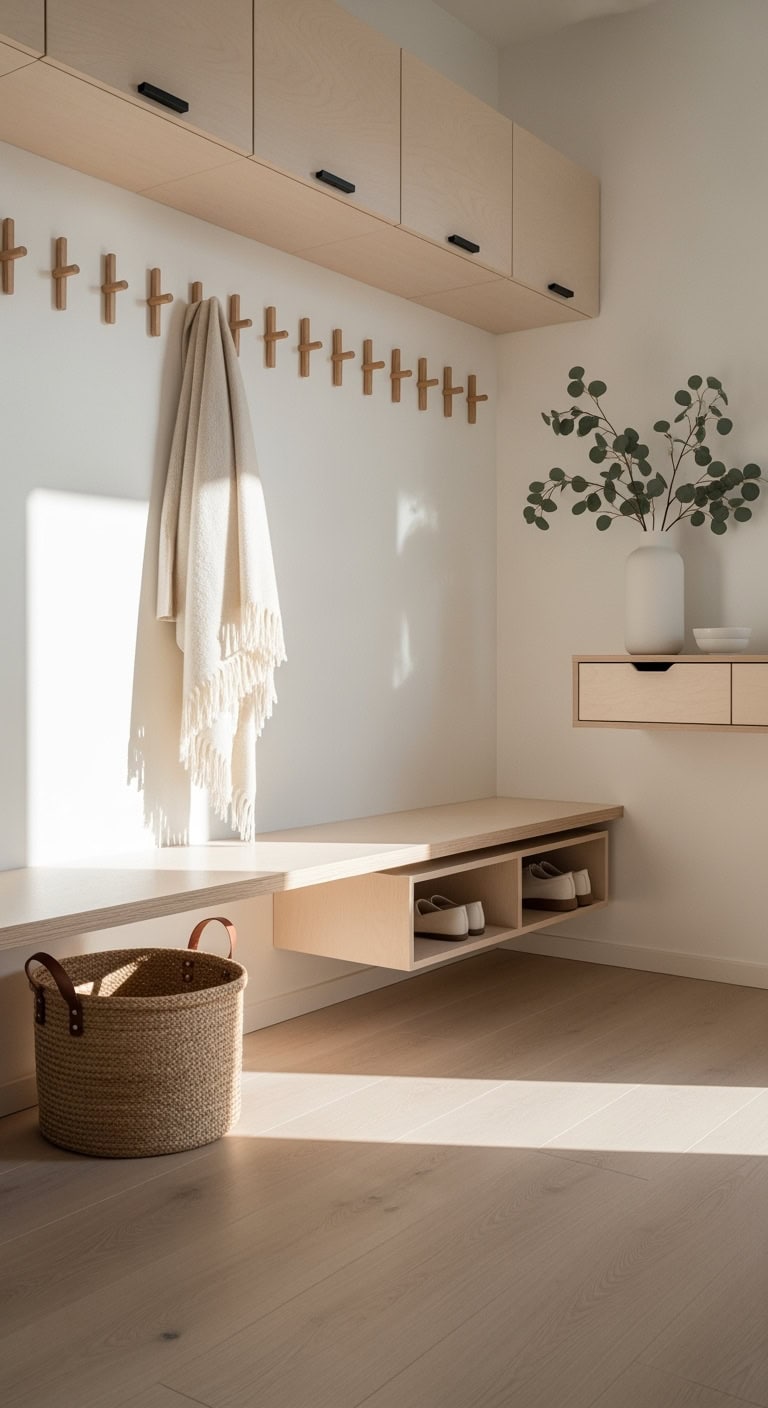 serene minimalist scandinavian entry nook