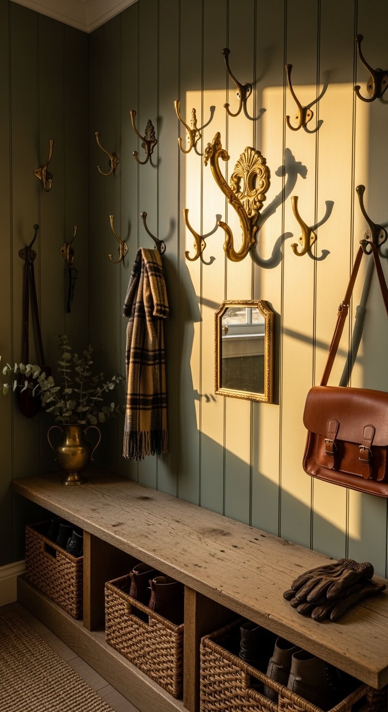 gleaming vintage brass hook collection