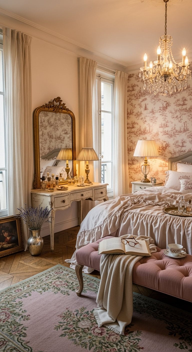 vintage Parisian bedroom
