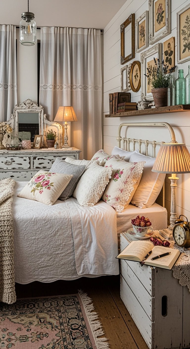 shabby chic cottage bedroom