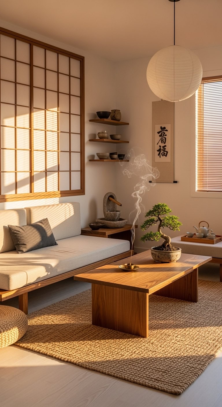 Japanese minimalist living room