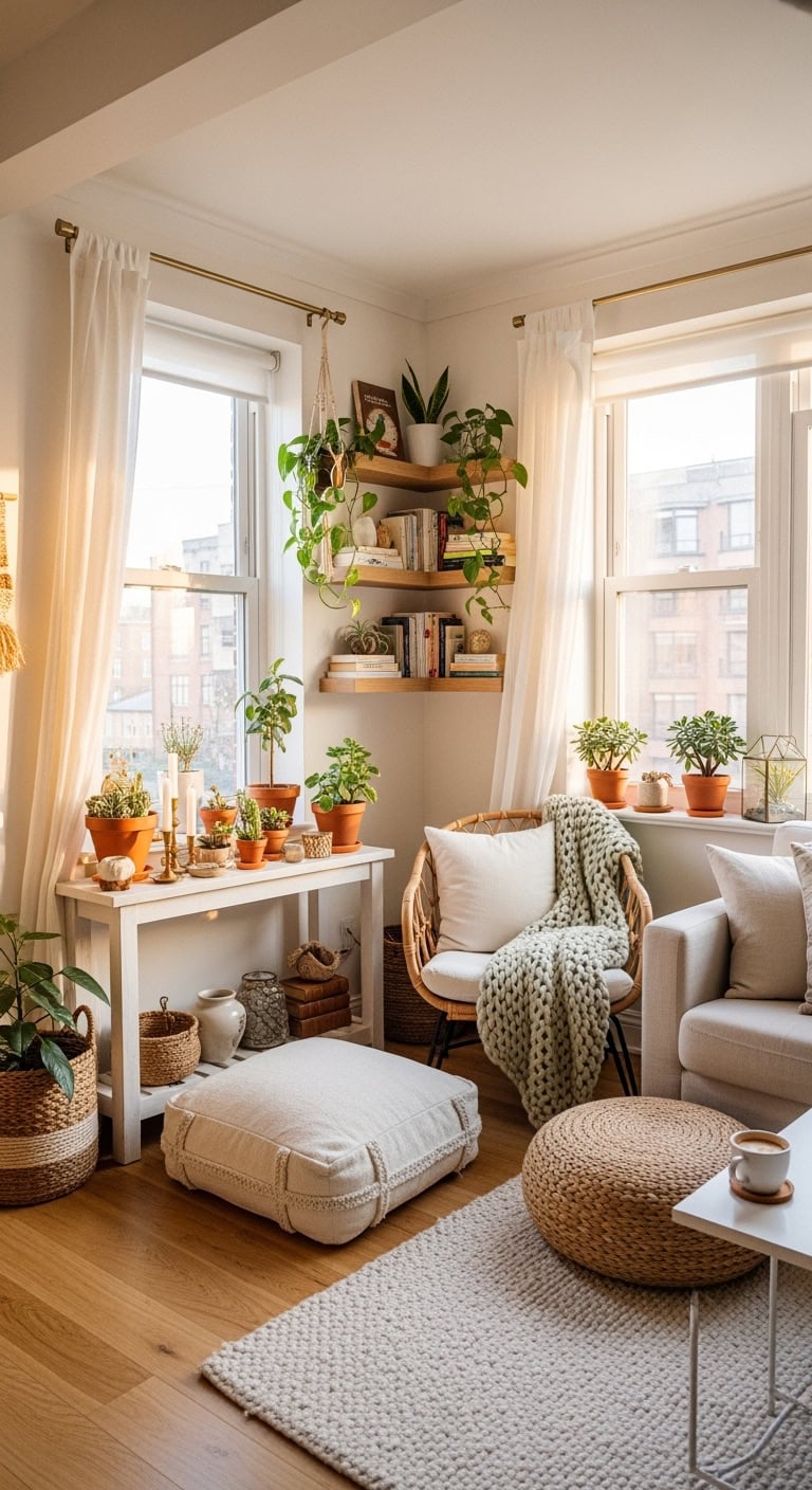 Bright bay window nook
