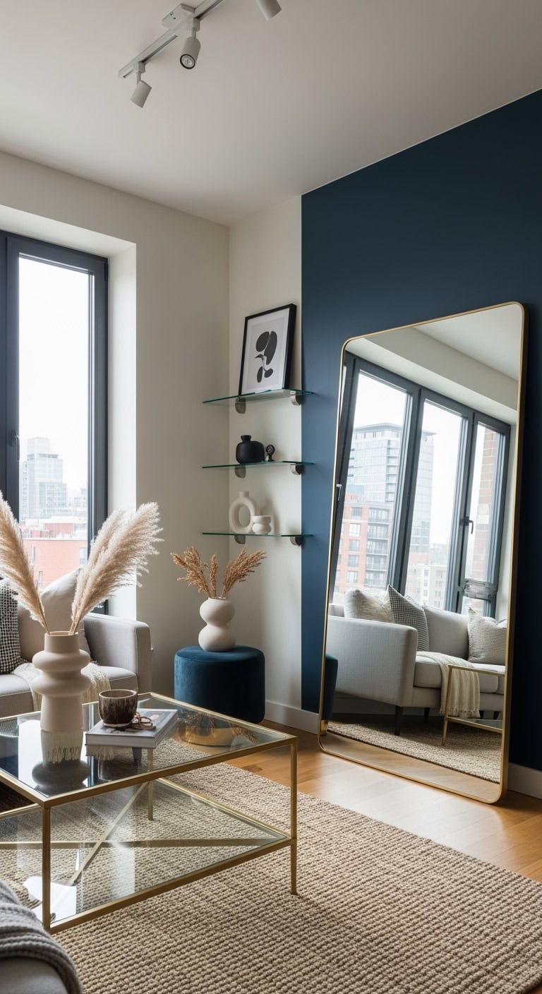 mirrors enhancing small living spaces