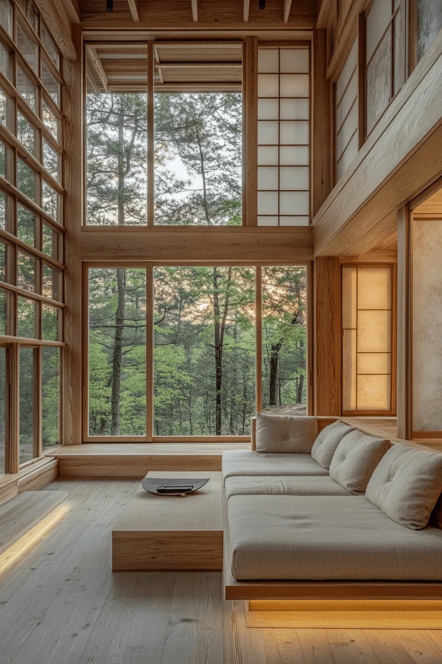 Minimalist cabin living room