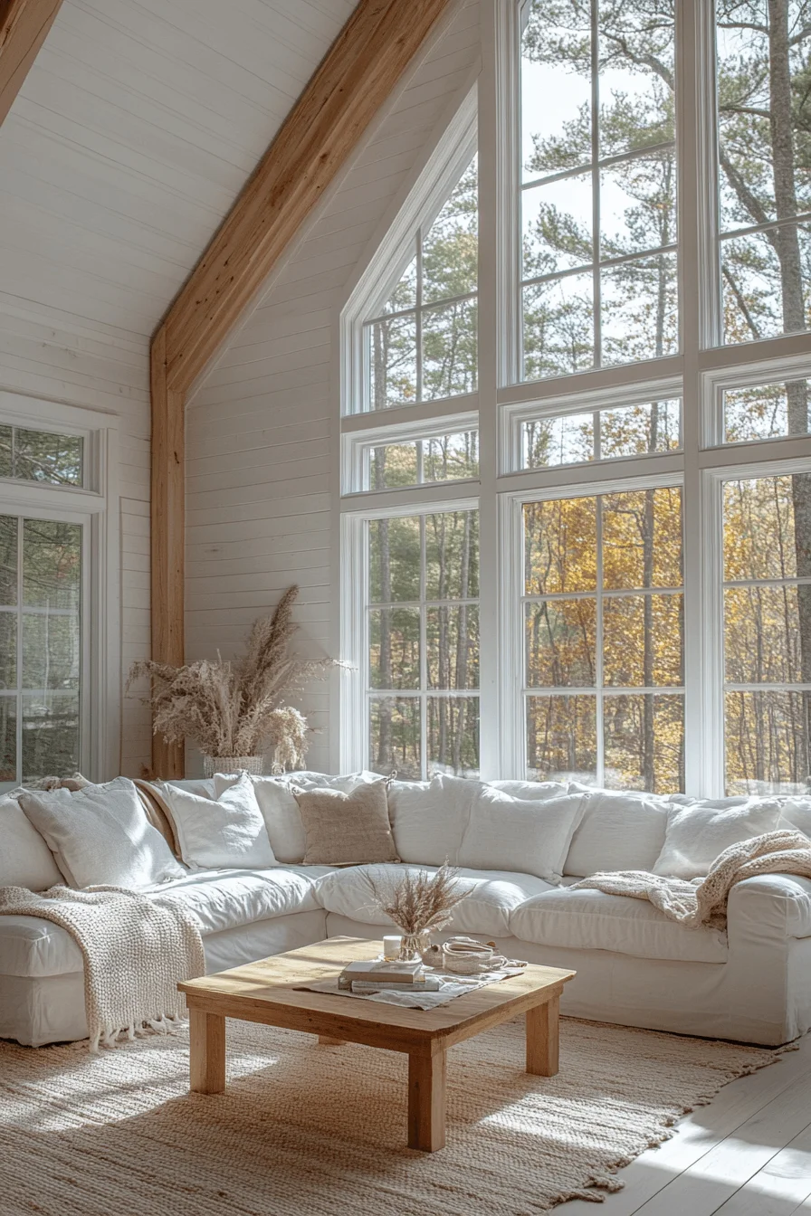 Airy cabin living room
