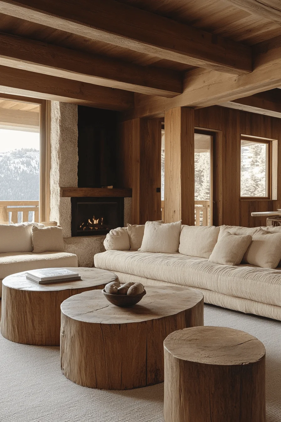 Forest-inspired cabin living room