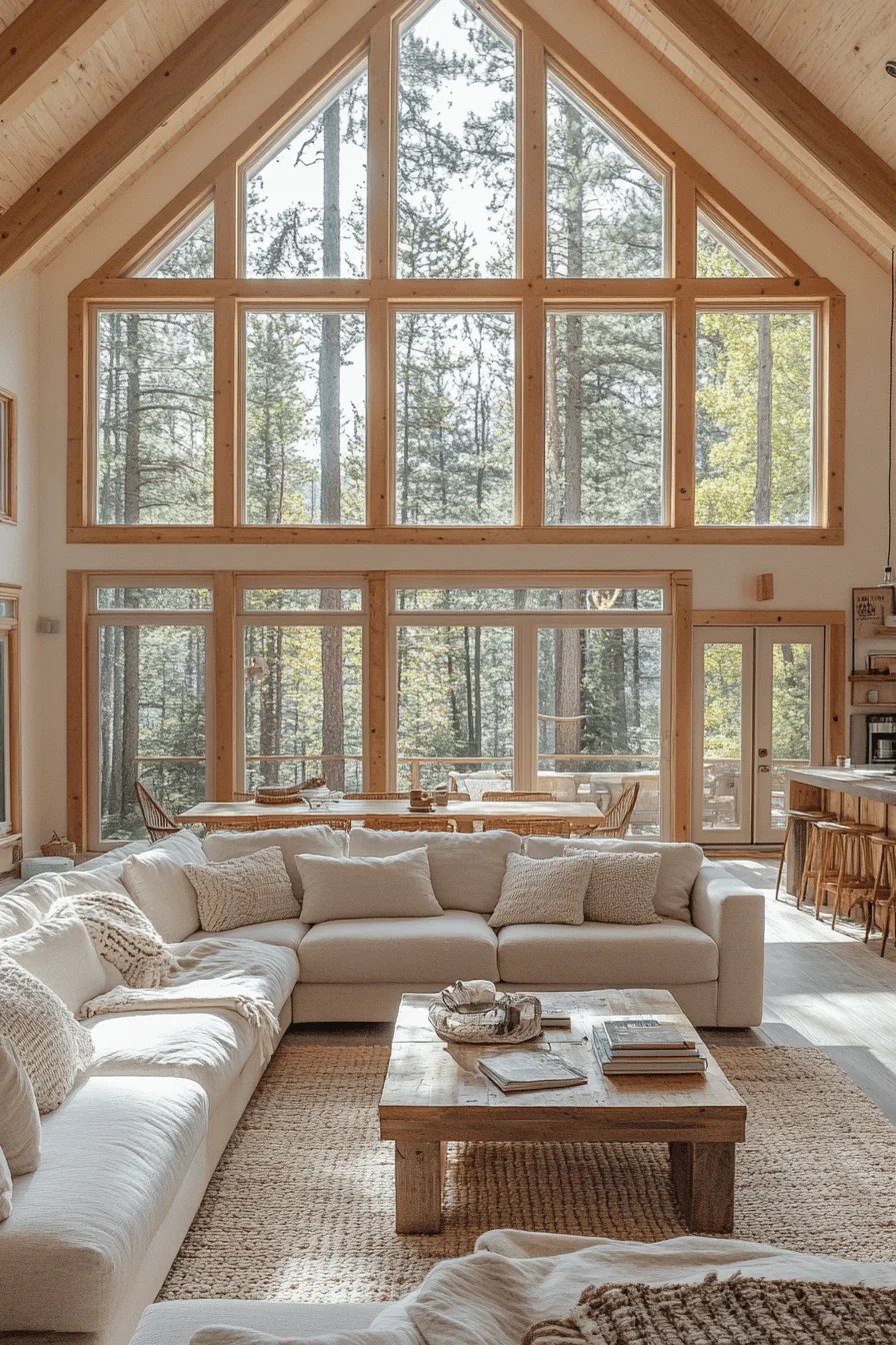 Open plan cabin living room
