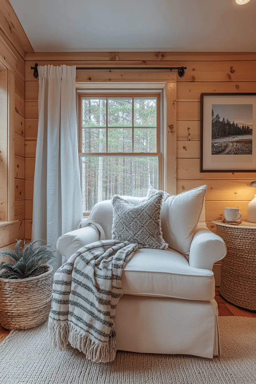Woodland nook cabin living room