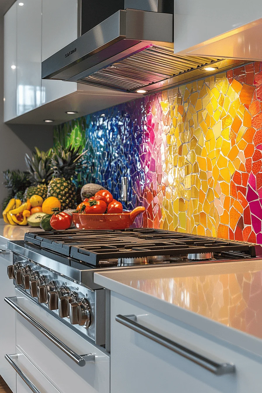 Glass Mosaic Kitchen Backsplash
