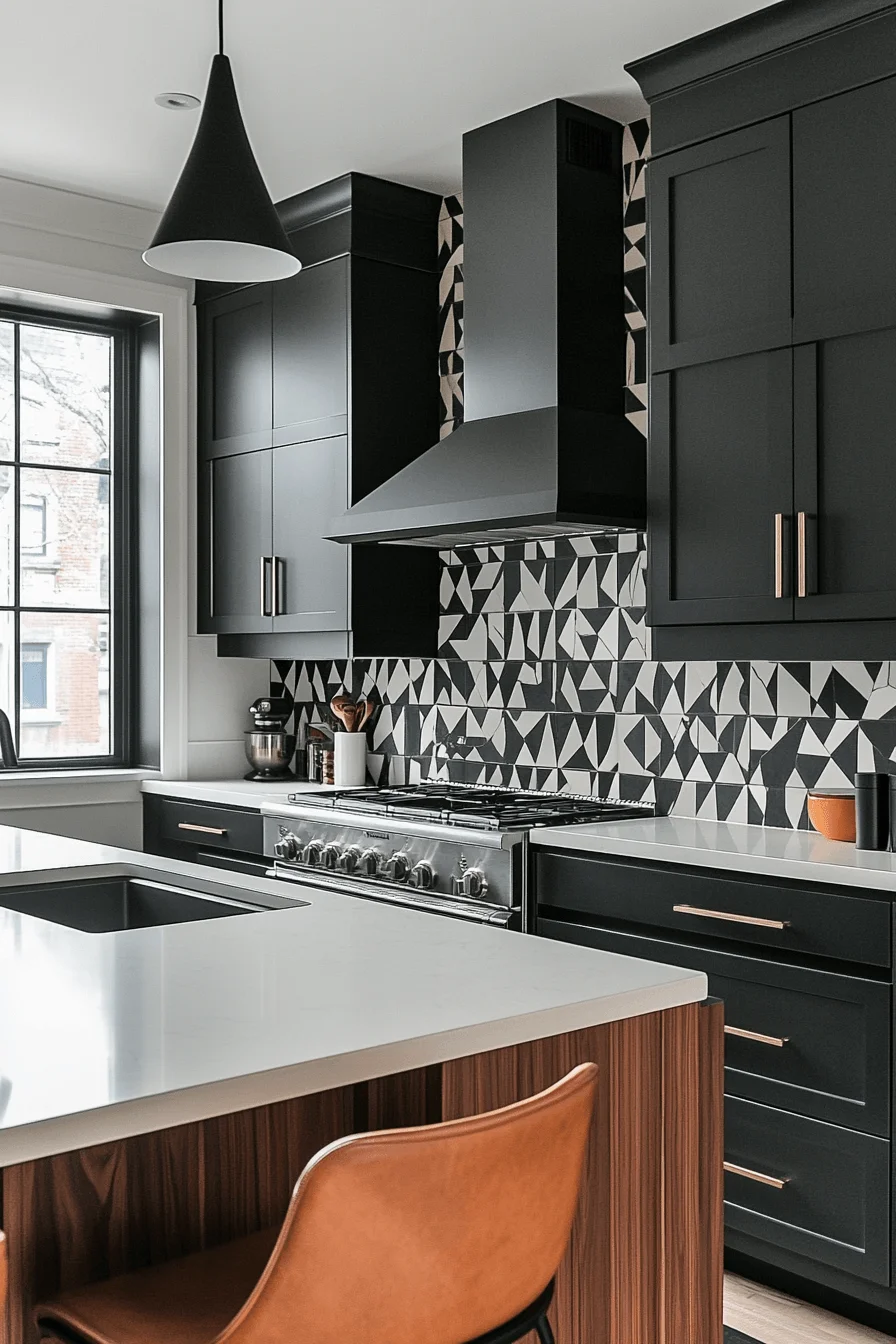 Geometric Tile Kitchen Backsplash