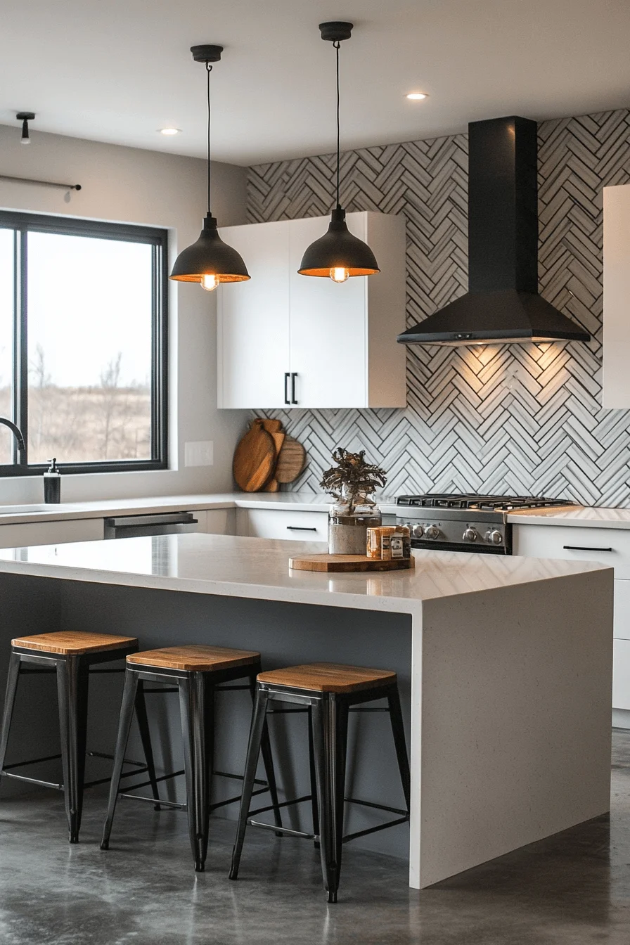 Chevron Tile Kitchen Backsplash
