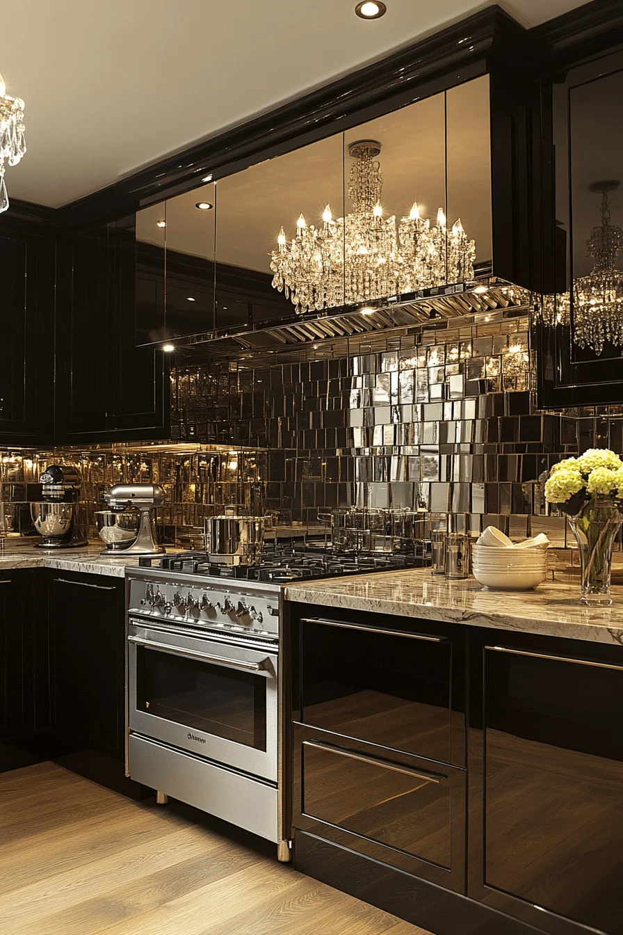 Mirrored Kitchen Backsplash