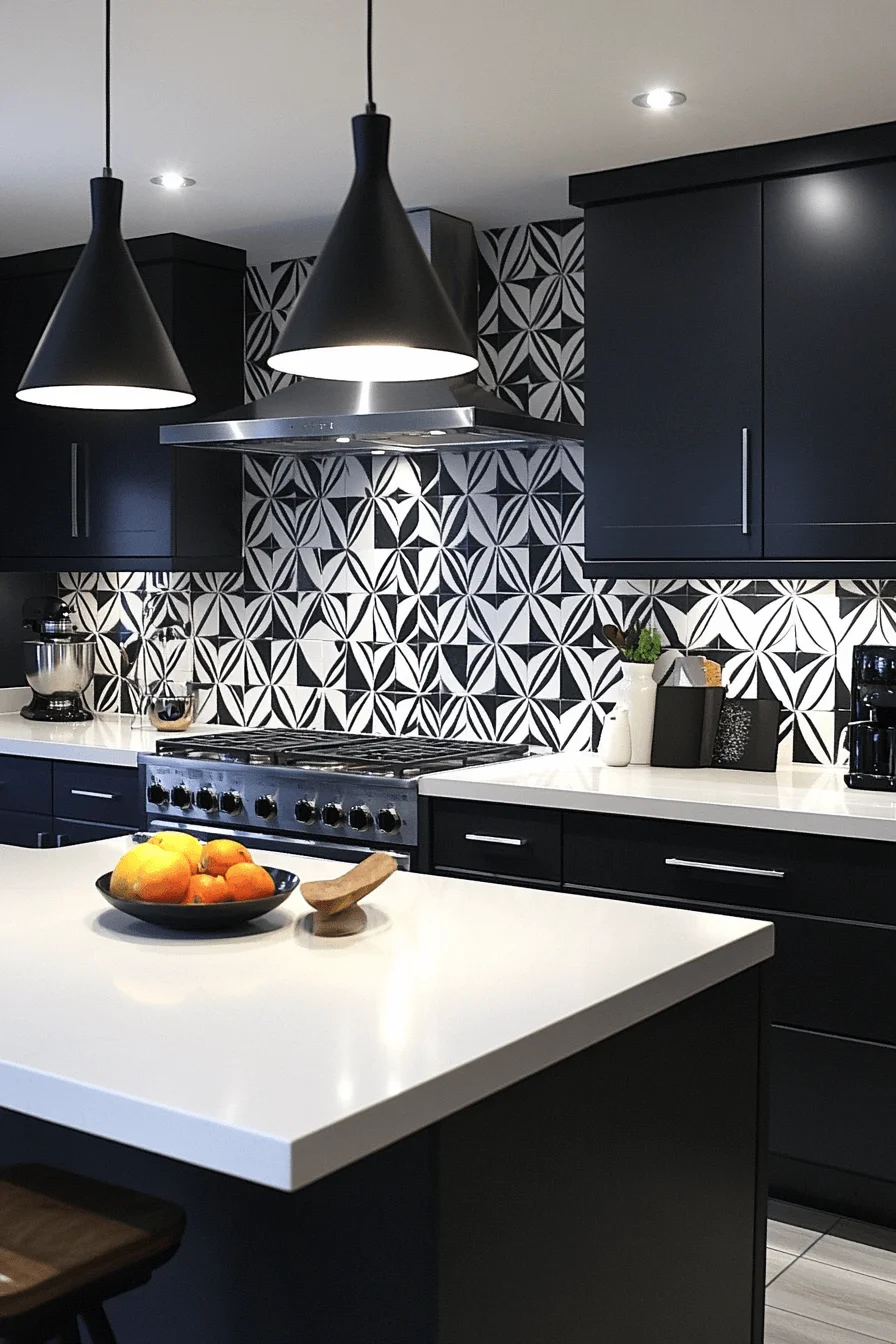 Black and White Kitchen Backsplash