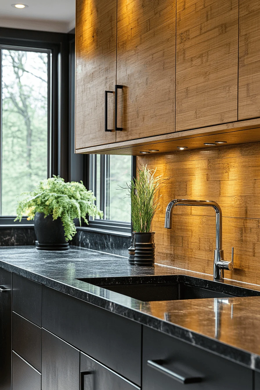 Bamboo Kitchen Backsplash
