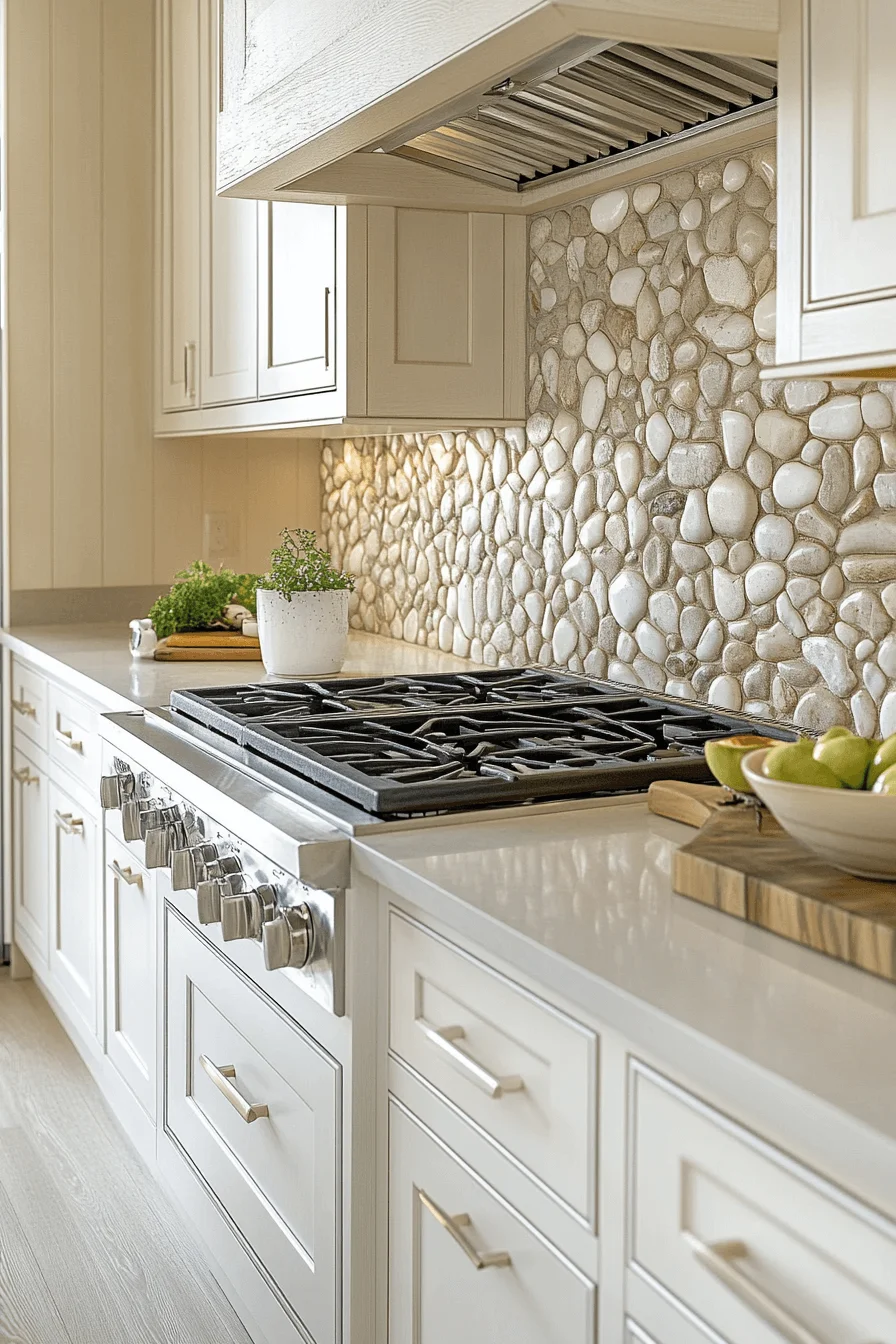 Pebble Mosaic Kitchen Backsplash