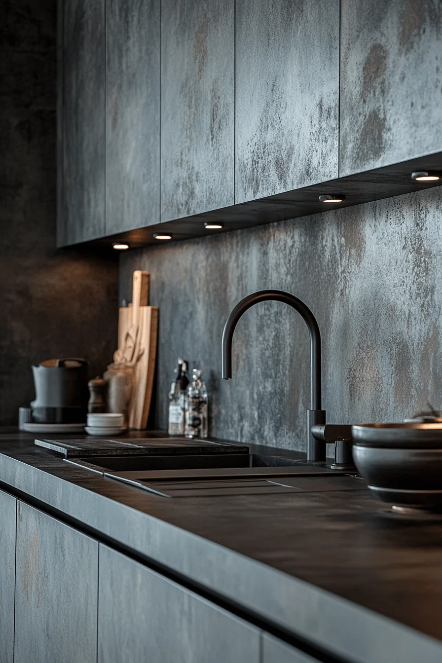 Concrete Kitchen Backsplash