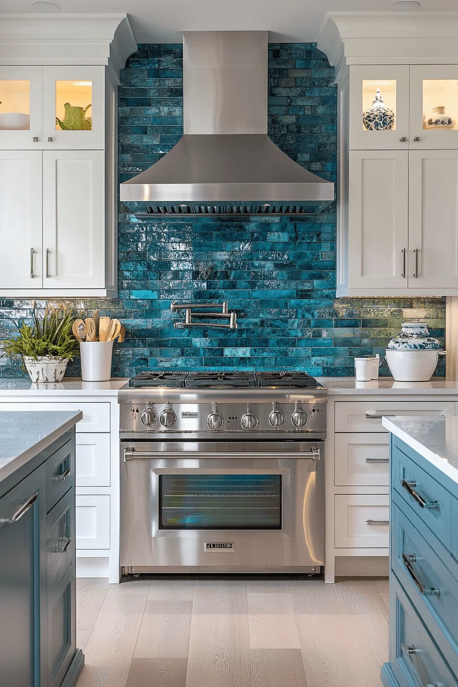 Colorful Glass Kitchen Backsplash