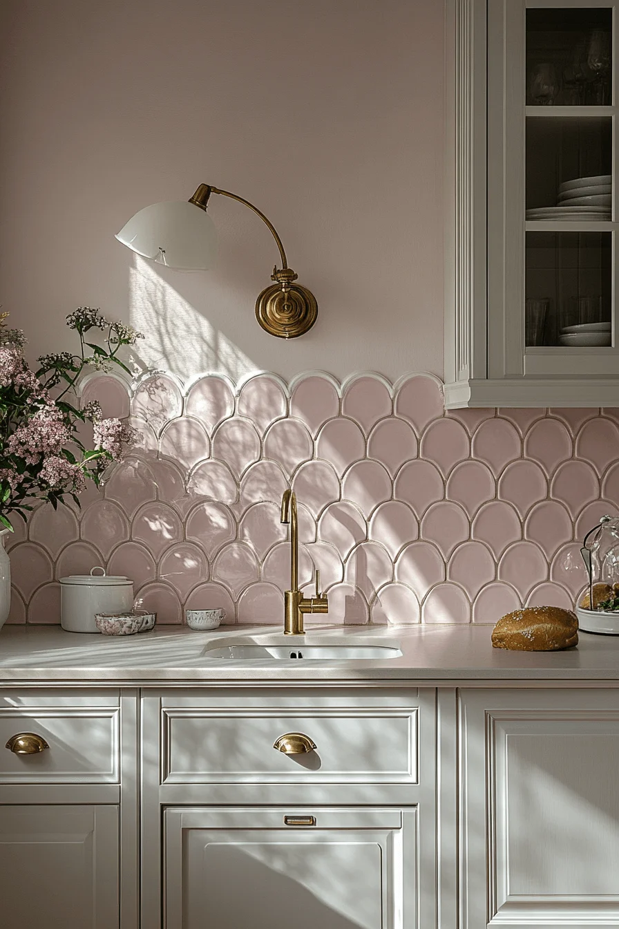 Scalloped Tile Kitchen Backsplash