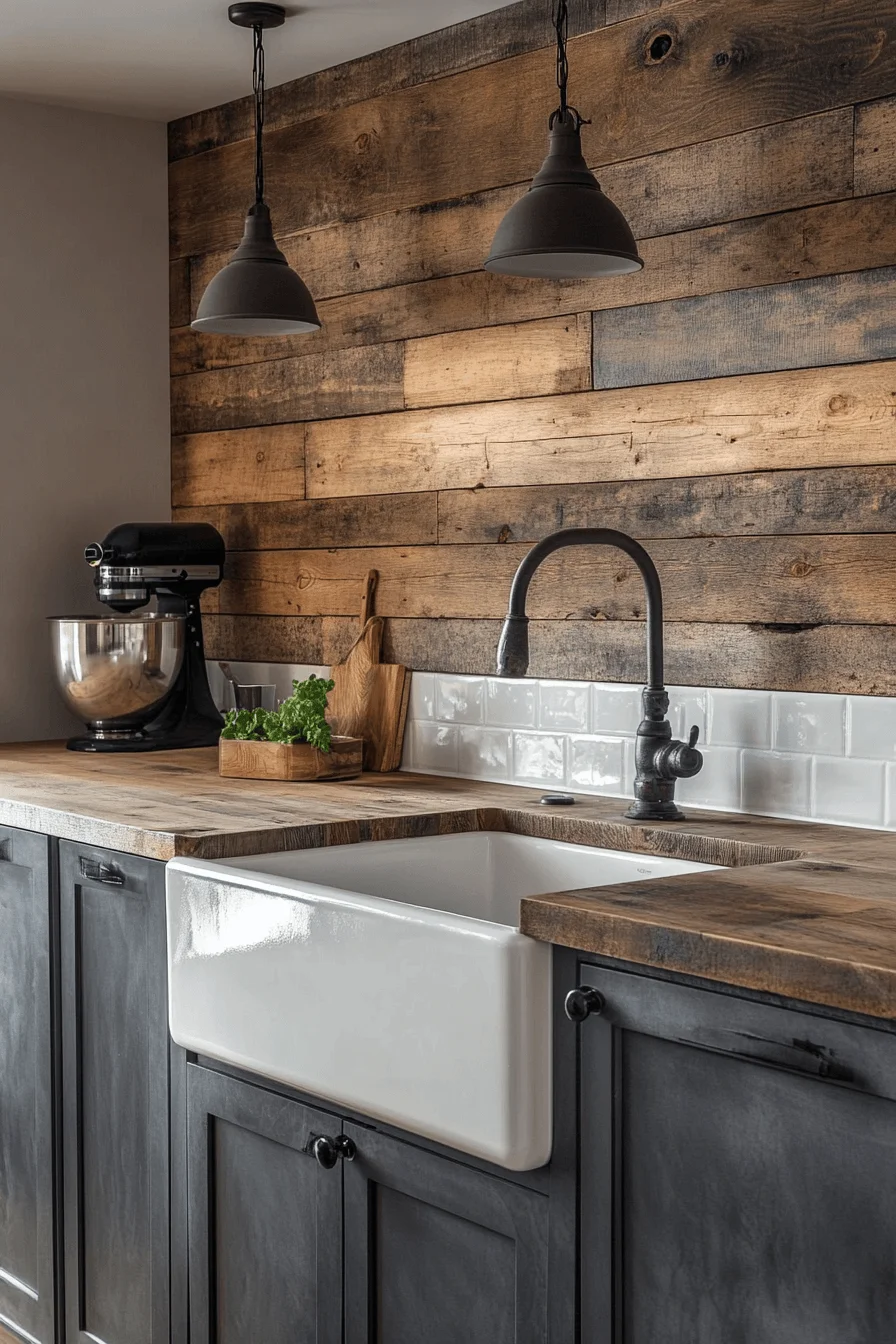 Wooden Kitchen Backsplash