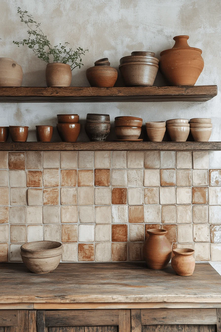 Clay Tile Kitchen Backsplash