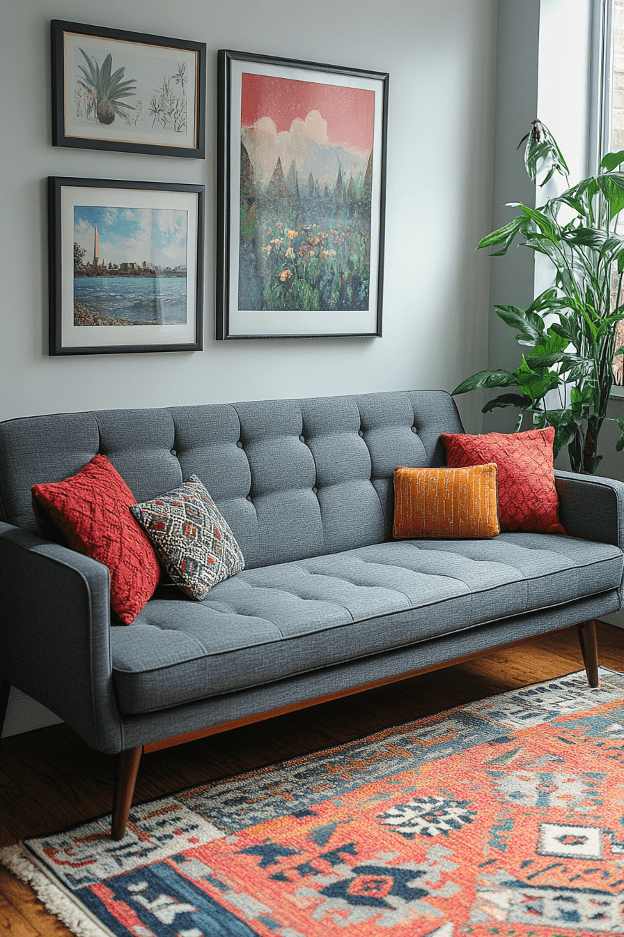 Geometric patterns in small apartment decor