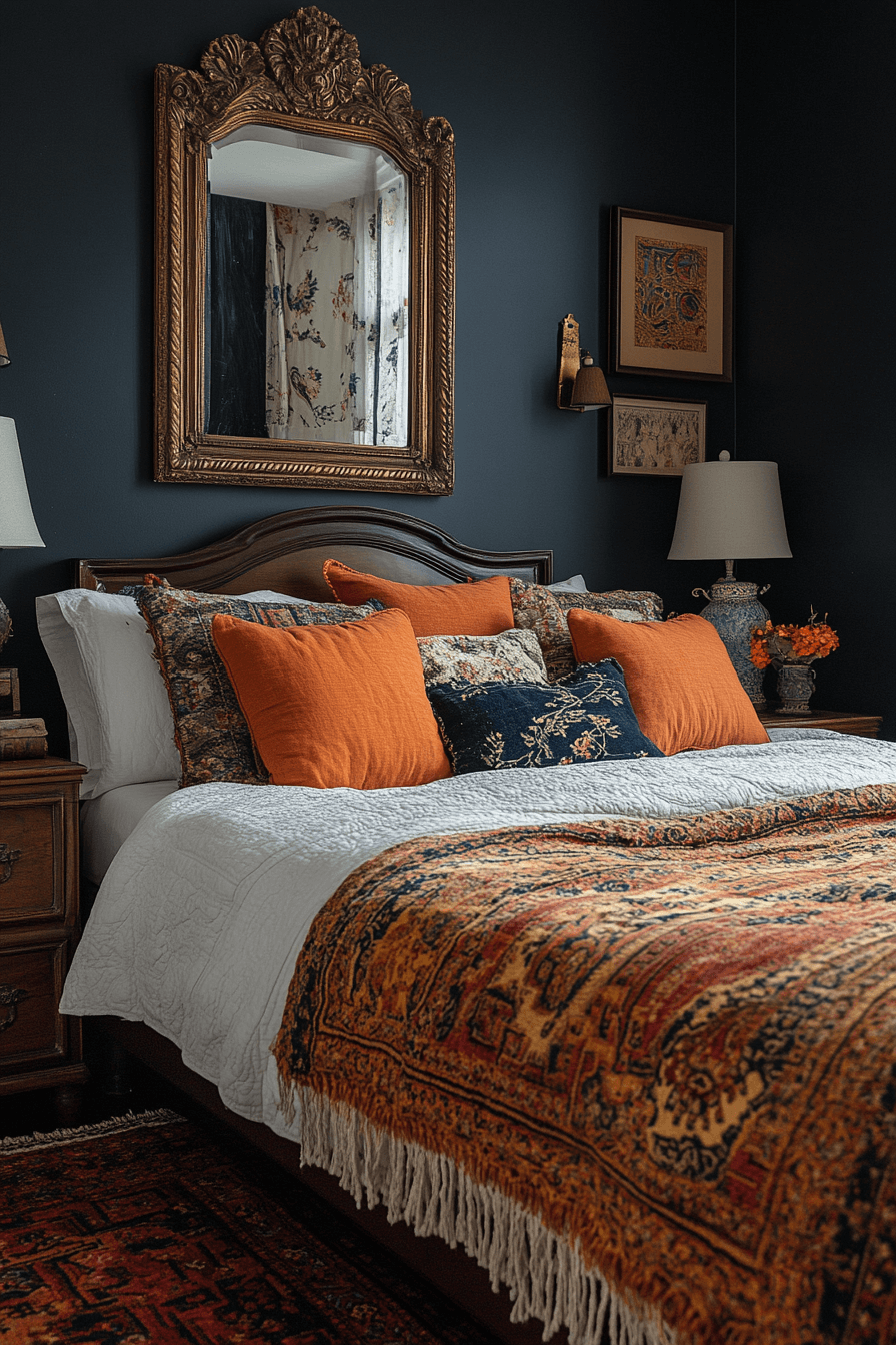 Mix of textures and prints in small apartment