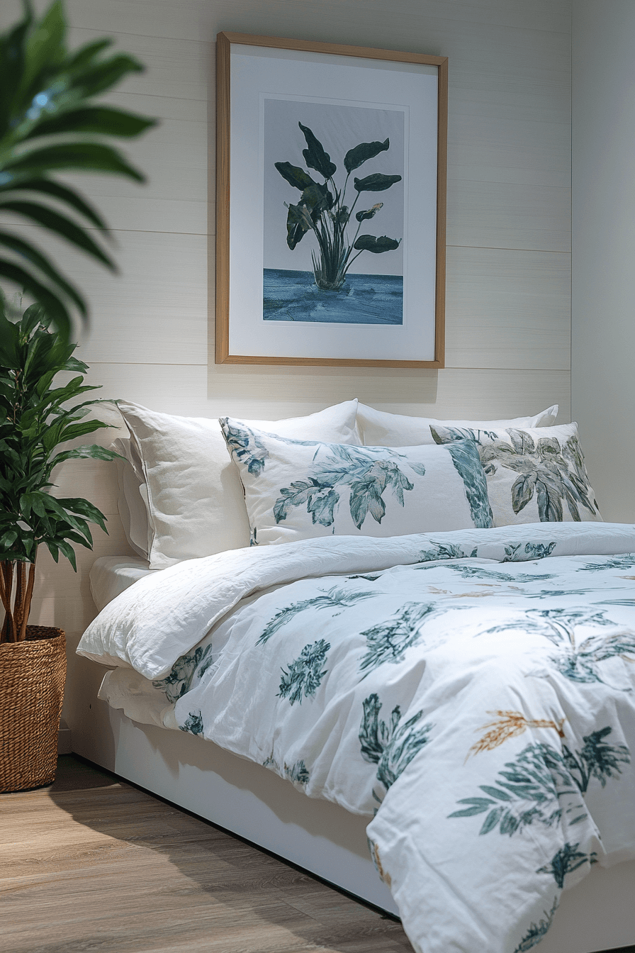 Minimalist room with bright accents