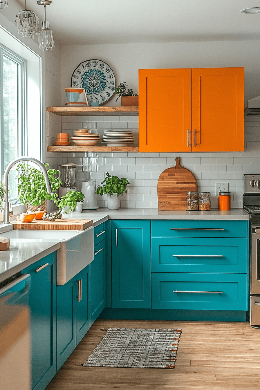 Gradient wall color in small apartment