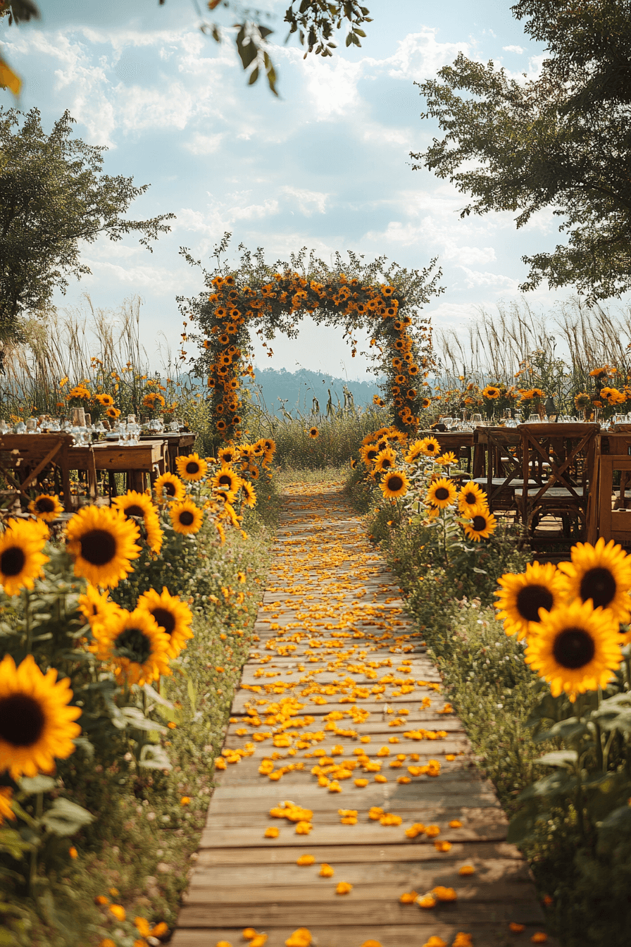 Sunflower Boho Wedding