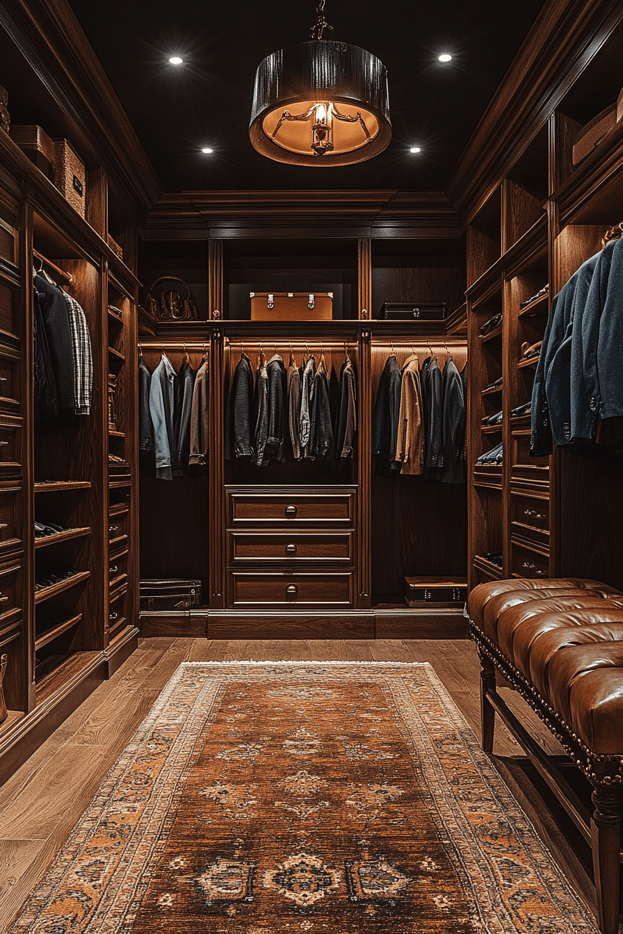 Dark wood luxury closet