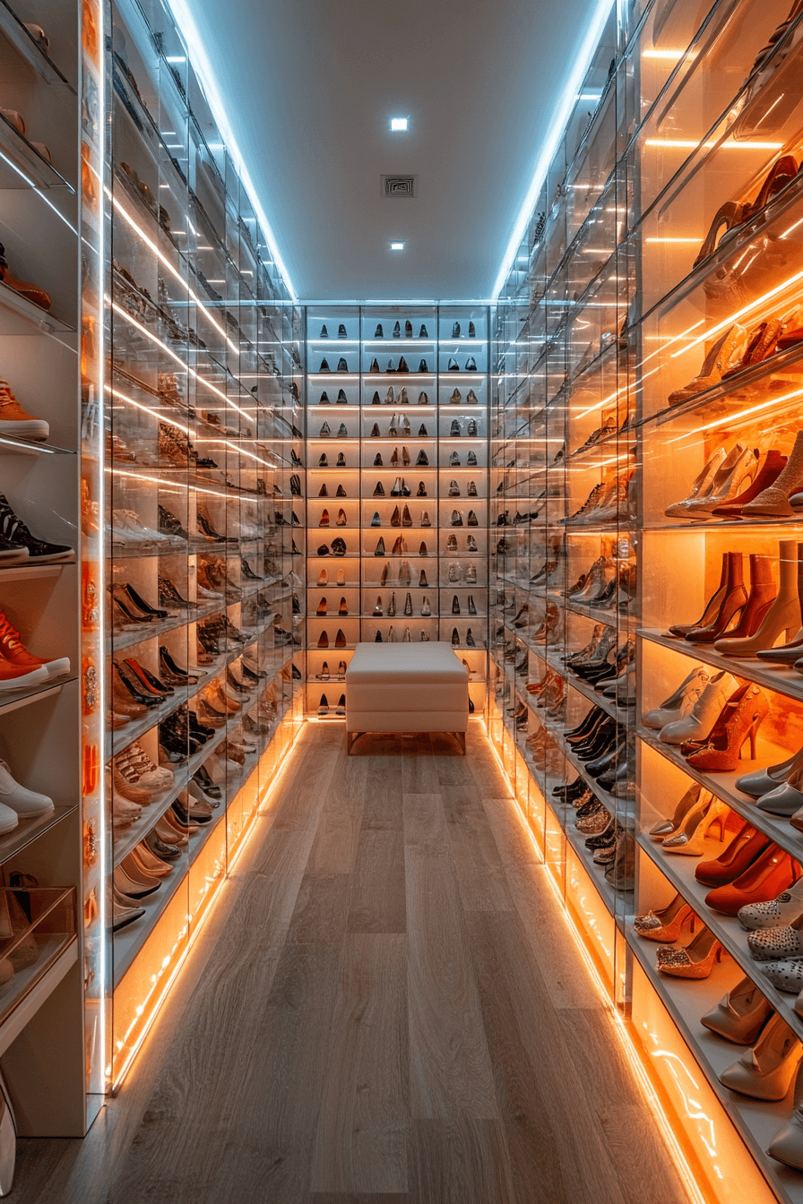 Designer shoe storage wall